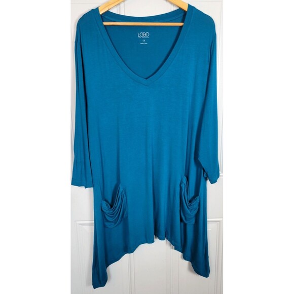 LOGO by Lori Goldstein Tunic Top Size 1X - Picture 1 of 6